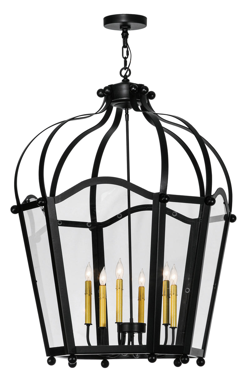 Meyda Tiffany 147232 Six Light Pendant, Blackwash