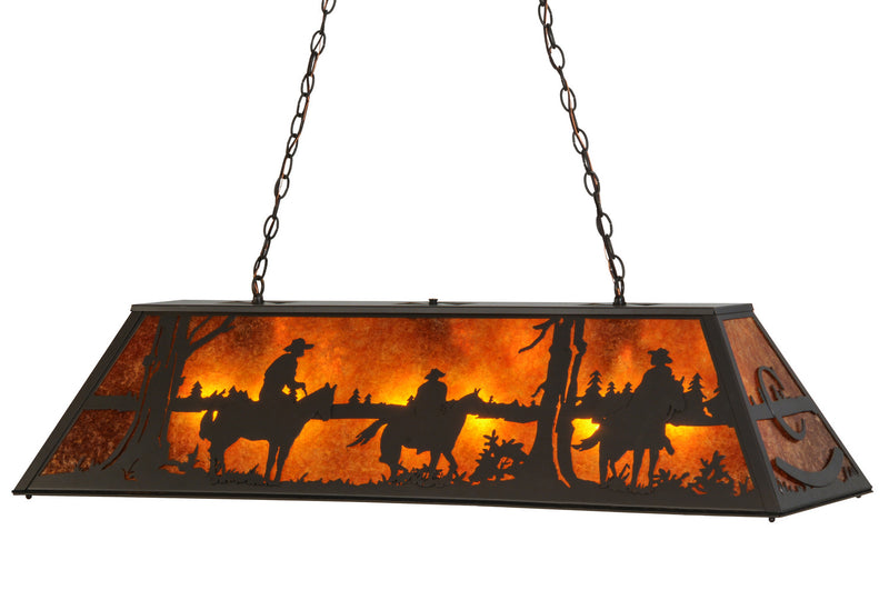 Meyda Tiffany 147948 Nine Light Oblong Pendant, Timeless Bronze