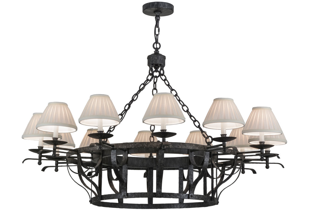 Meyda Tiffany 148230 12 Light Chandelier, Antique Iron Gate