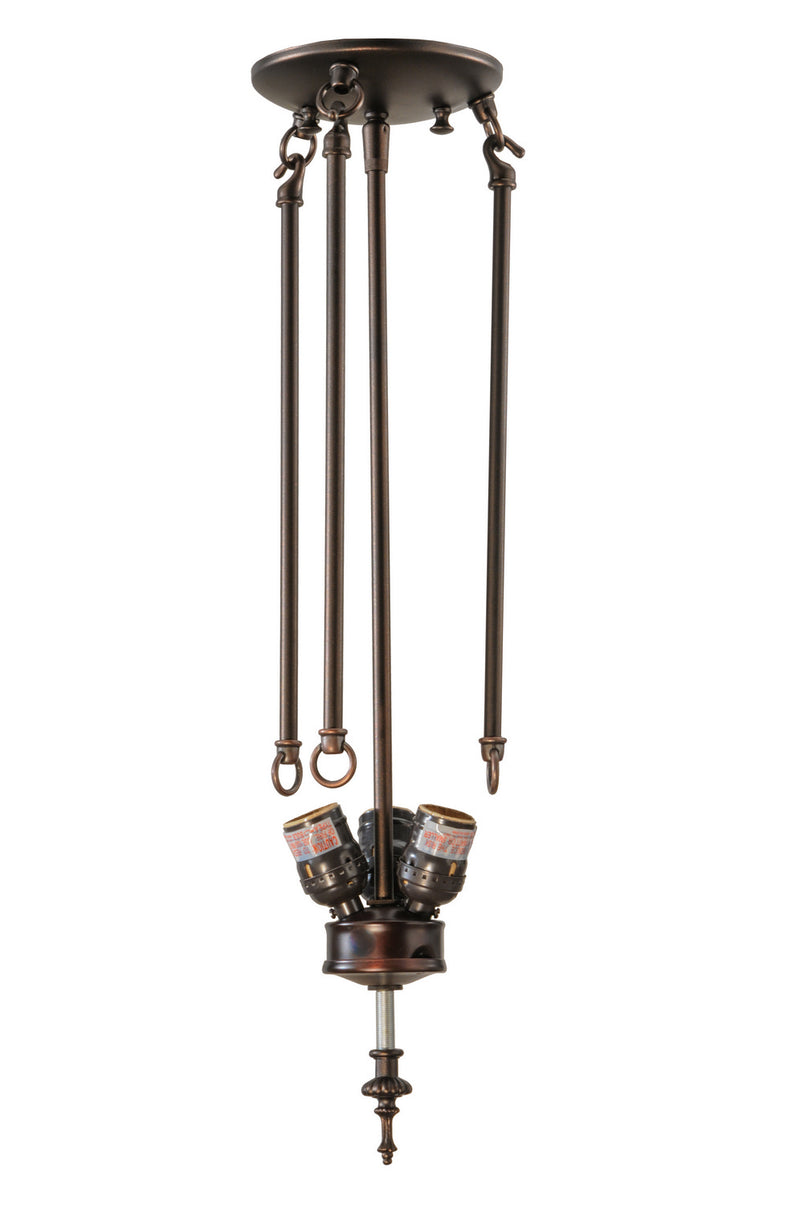 Meyda Tiffany 149733 Three Light Semi Flush Mount, Mahogany Bronze