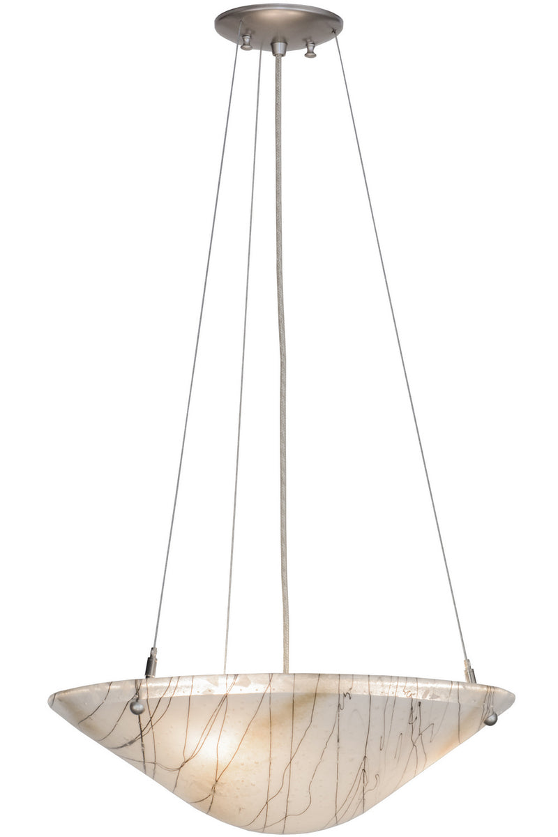 Meyda Tiffany 151637 Three Light Pendant, Black Metal,Brushed Nickel