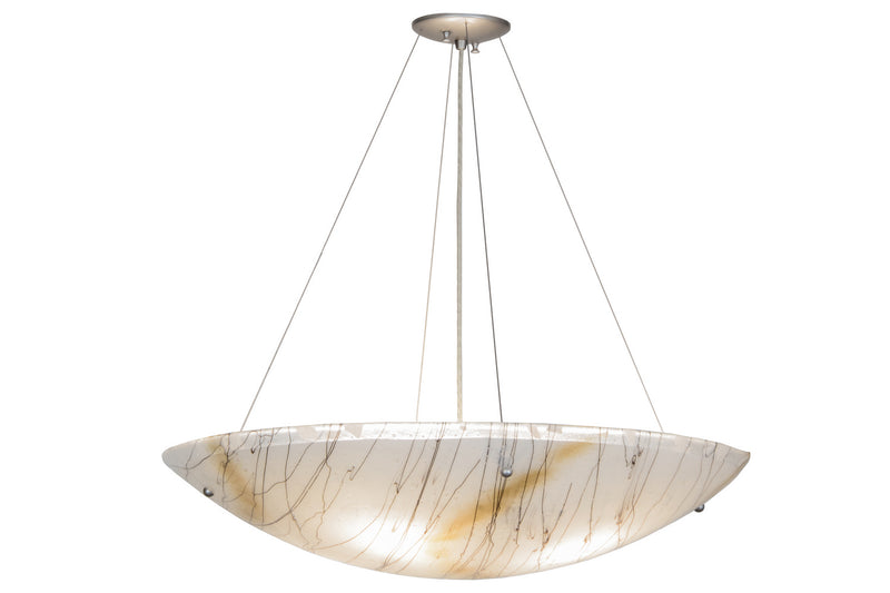 Meyda Tiffany 151639 Four Light Inverted Pendant, Black Metal,Brushed Nickel