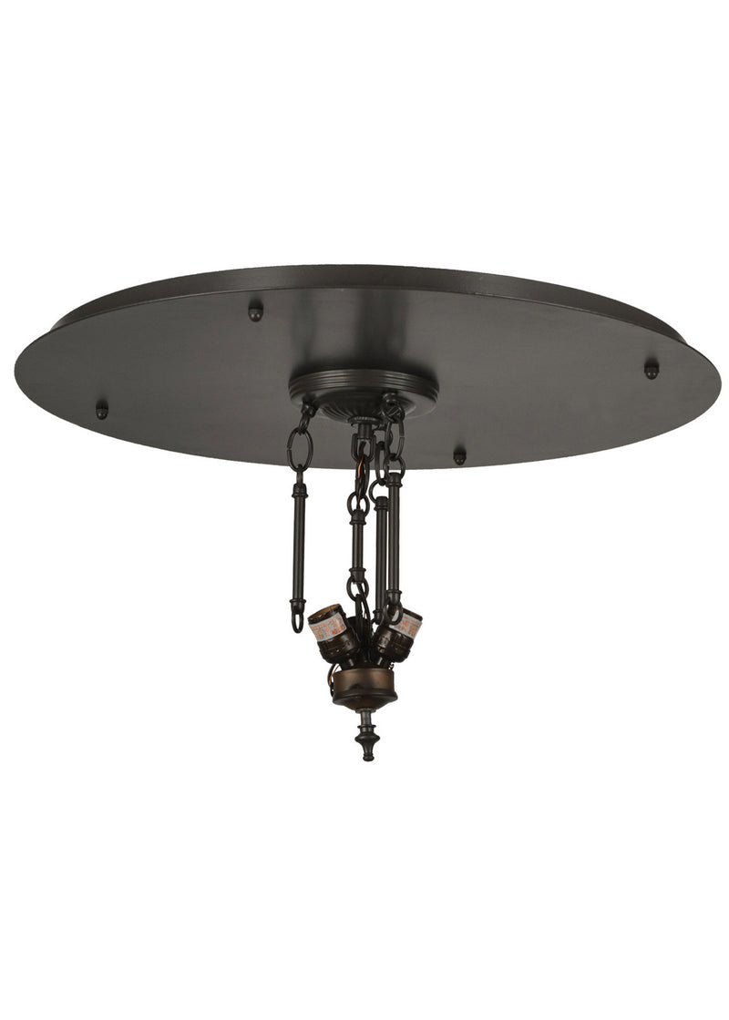 Meyda Tiffany 151850 Three Light Flushmount Hardware, Timeless Bronze