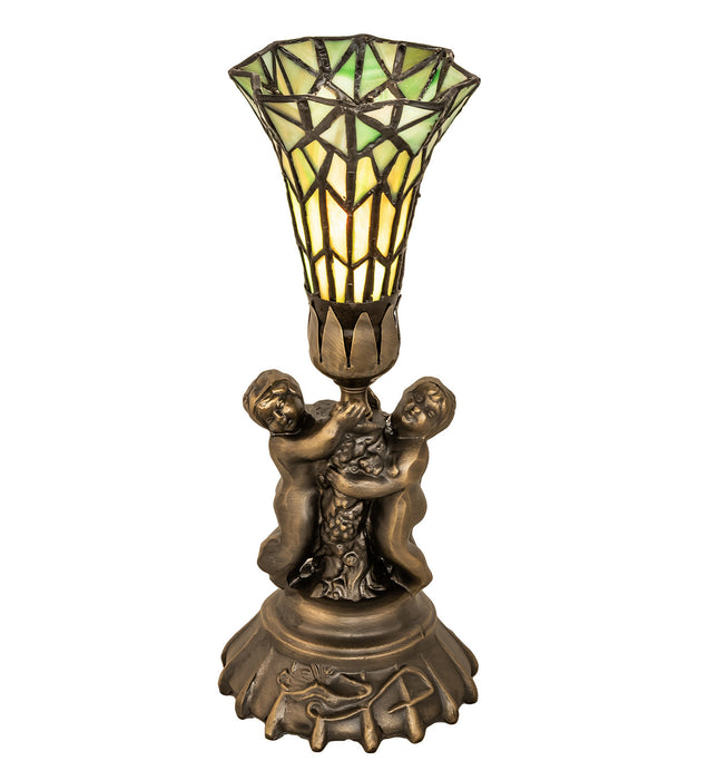 Meyda Tiffany 151922 One Light Mini Lamp, Antique Brass