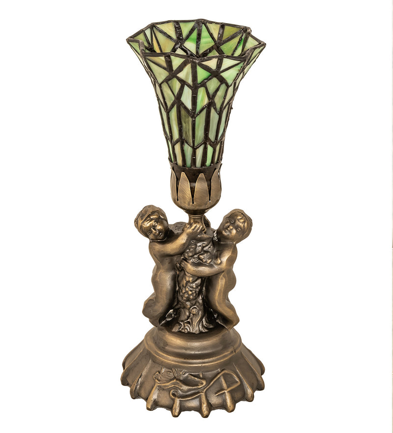 Meyda Tiffany 151922 One Light Mini Lamp, Antique Brass