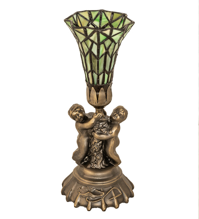 Meyda Tiffany 151922 One Light Mini Lamp, Antique Brass