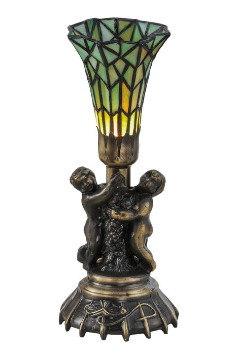 Meyda Tiffany 151922 One Light Mini Lamp, Antique Brass