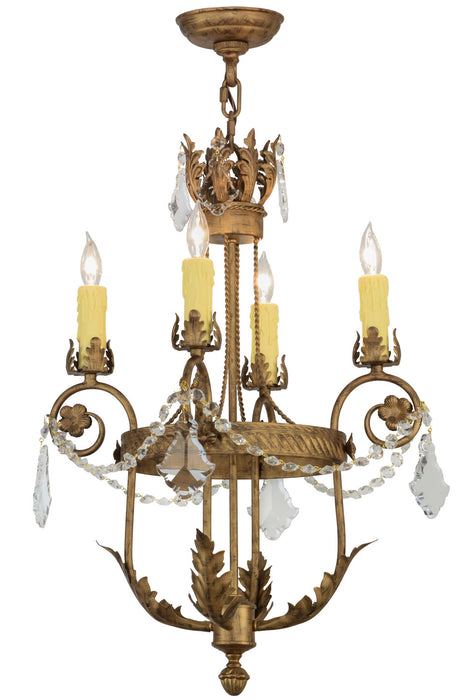 Meyda Tiffany 152132 Four Light Chandelier, Black Metal