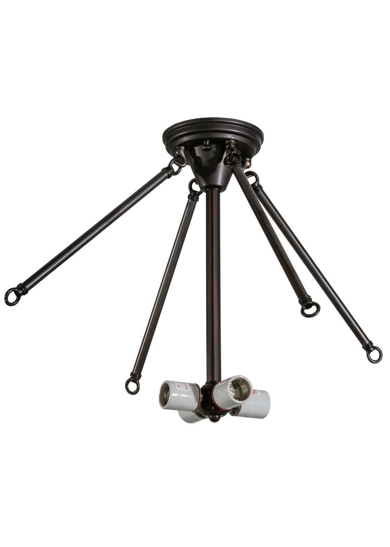 Meyda Tiffany 152500 Four Light Pendant Hardware, Craftsman Brown