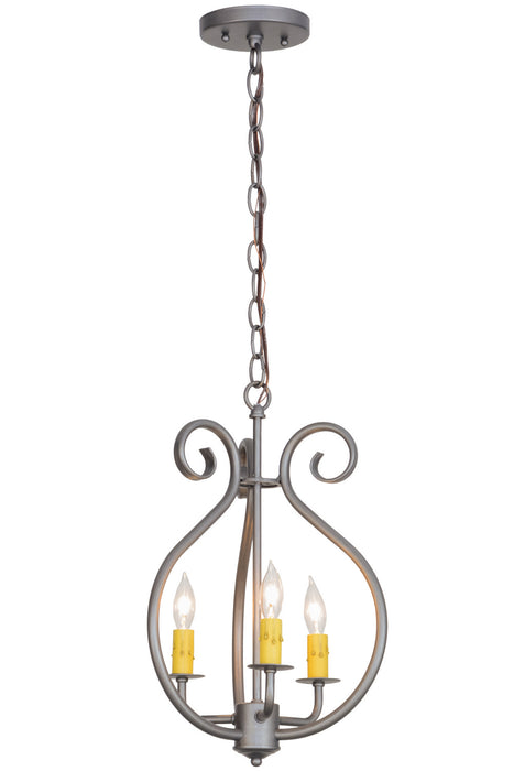 Meyda Tiffany 152814 Three Light Chandelier, Blackened Pewter
