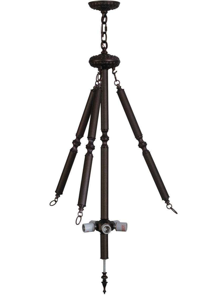 Meyda Tiffany 152849 Five Light Inverted Pendant Hardware, Mahogany Bronze
