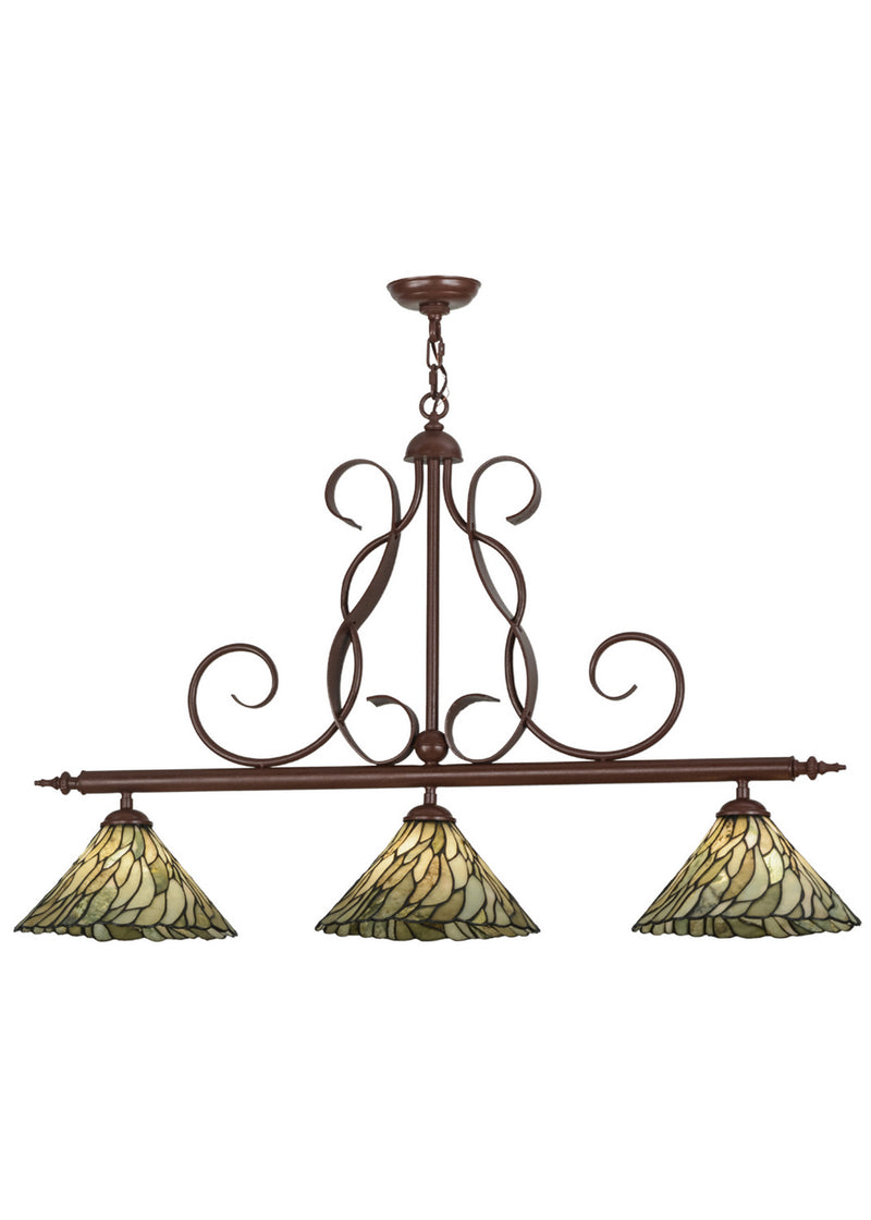 Meyda Tiffany 152997 Three Light Island Pendant, Rust