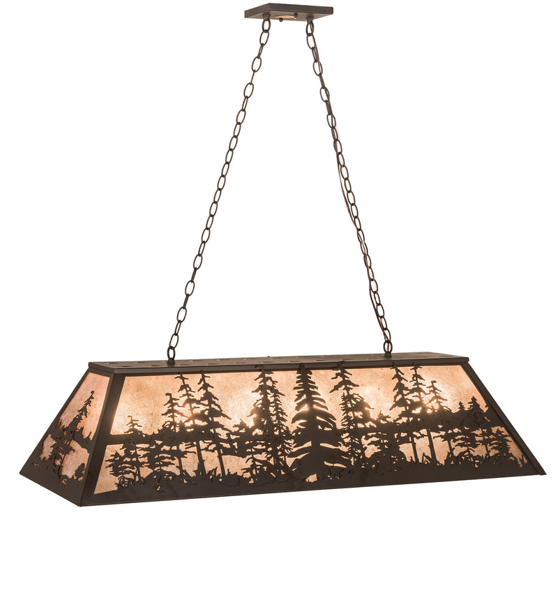 Meyda Tiffany 153038 Six Light Oblong Pendant, Oil Rubbed Bronze