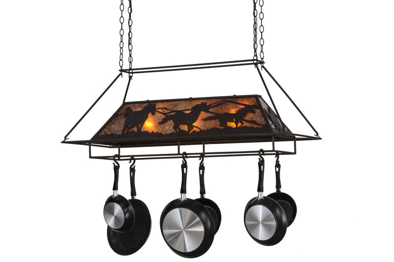 Meyda Tiffany 153181 Three Light Pot Rack, Oil Rubbed Bronze