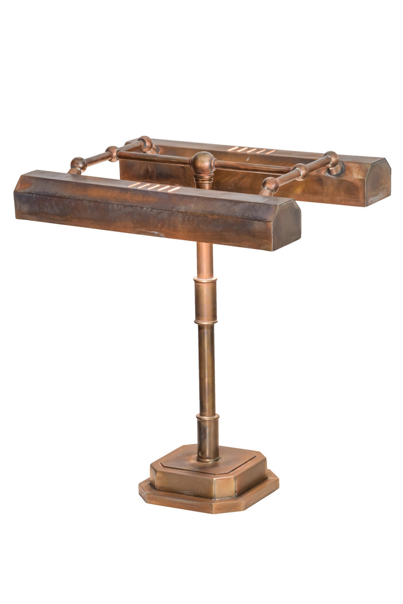 Meyda Tiffany 153255 Two Light Table Lamp, Vintage Brass
