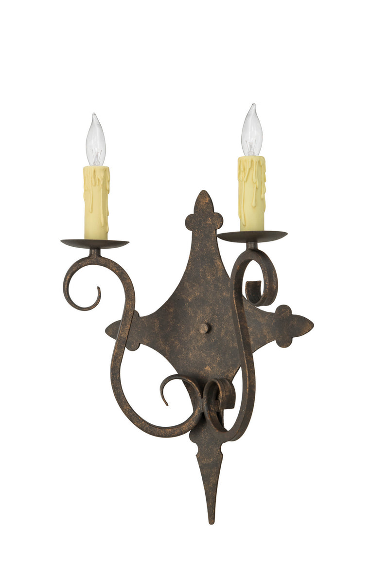 Meyda Tiffany 153385 Two Light Wall Sconce, Gilded Tobacco