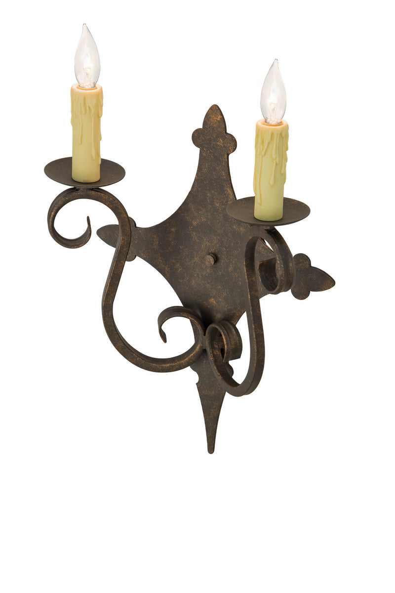 Meyda Tiffany 153385 Two Light Wall Sconce, Gilded Tobacco