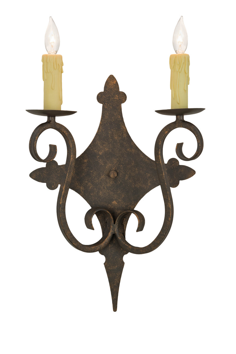 Meyda Tiffany 153385 Two Light Wall Sconce, Gilded Tobacco