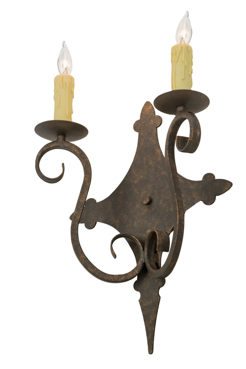Meyda Tiffany 153385 Two Light Wall Sconce, Gilded Tobacco