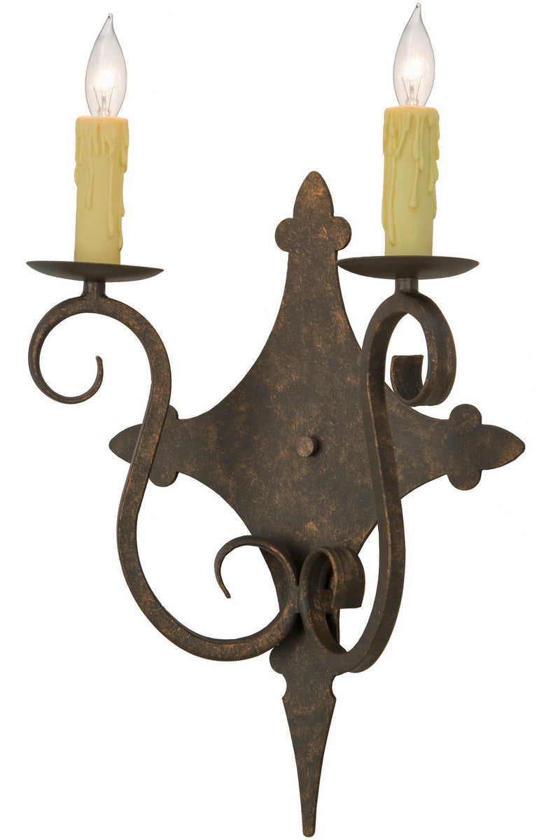 Meyda Tiffany 153385 Two Light Wall Sconce, Gilded Tobacco