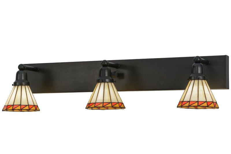 Meyda Tiffany 153468 Three Light Vanity, Craftsman Brown