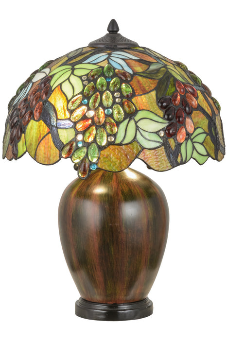 Meyda Tiffany 153524 Two Light Table Lamp, Natural Wood