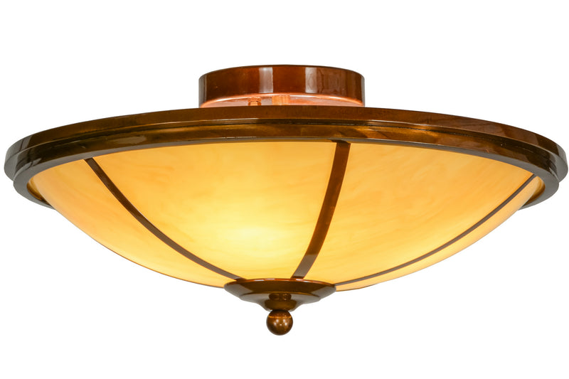 Meyda Tiffany 153553 Four Light Semi-Flushmount, Transparent Copper