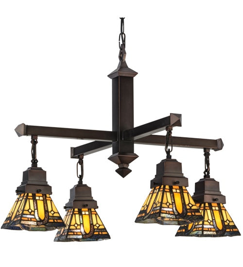 Meyda Tiffany 153607 Four Light Chandelier, Mahogany Bronze
