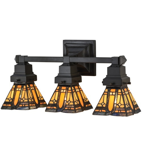 Meyda Tiffany 153627 Three Light Vanity, Mahogany Bronze