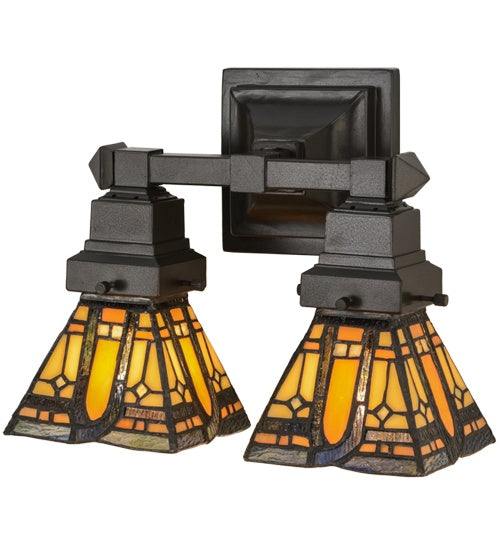 Meyda Tiffany 153633 Two Light Wall Sconce, Mahogany Bronze