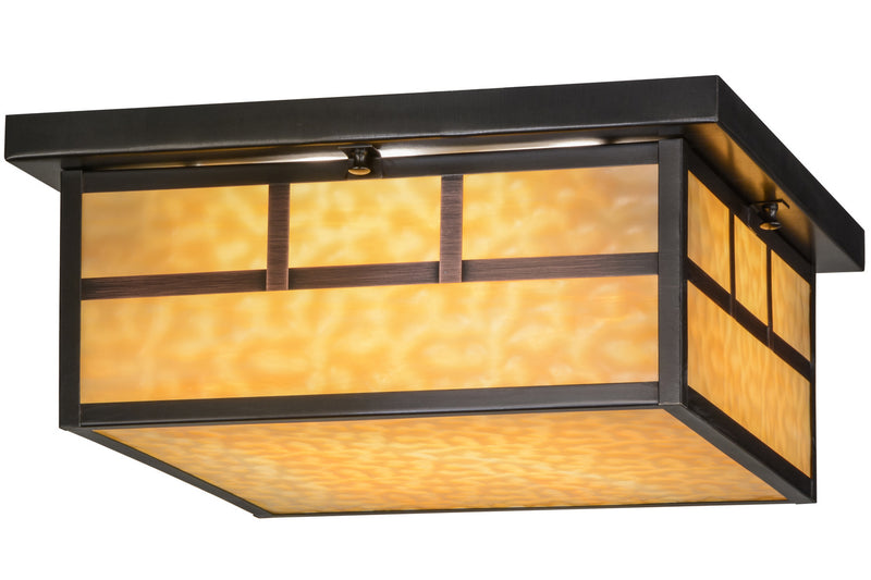 Meyda Tiffany 153662 Four Light Flushmount, Craftsman Brown