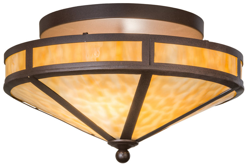 Meyda Tiffany 153735 Two Light Flushmount, Cafe Noir
