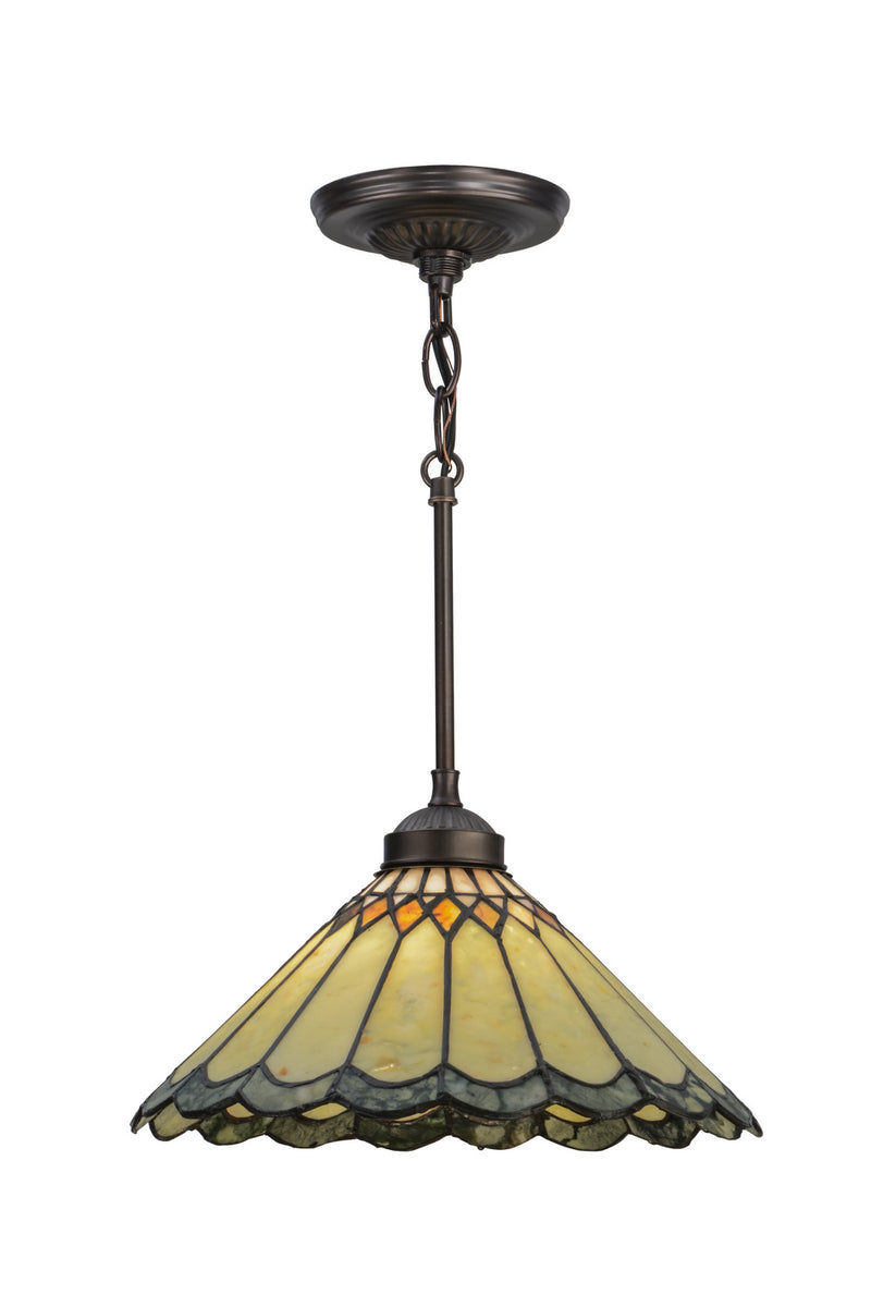 Meyda Tiffany 153755 One Light Pendant, Mahogany Bronze