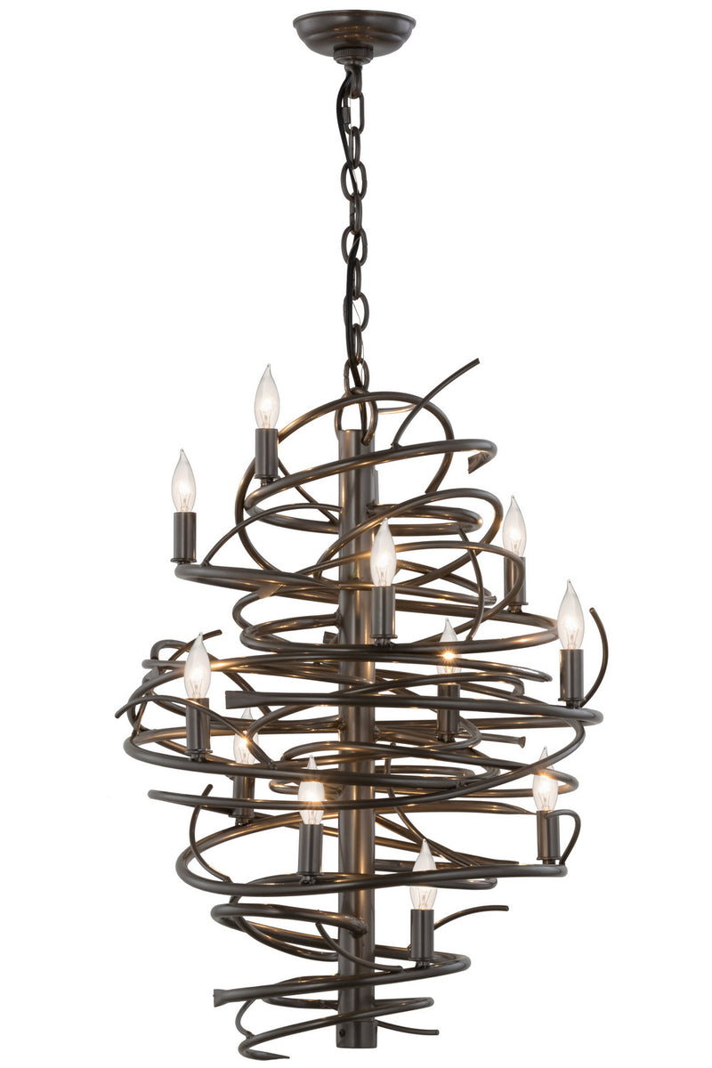 Meyda Tiffany 153834 13 Light Chandelier, Bronze Metallic