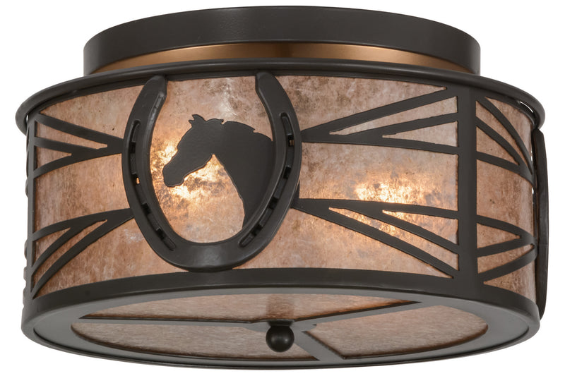 Meyda Tiffany 153941 Two Light Flushmount, Timeless Bronze