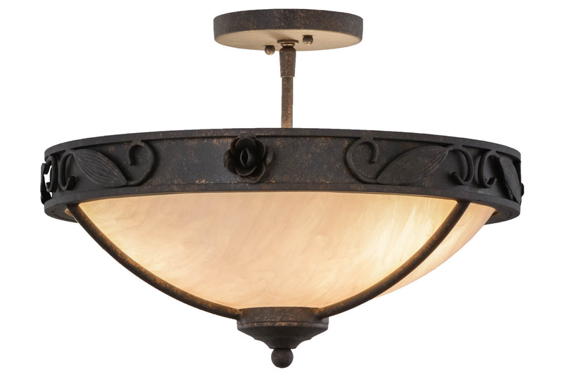Meyda Tiffany 153947 Three Light Flushmount, Copper Rust