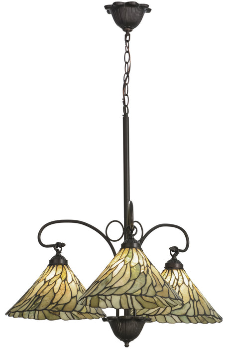 Meyda Tiffany 153966 Three Light Chandelier, Mahogany Bronze