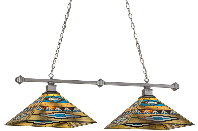 Meyda Tiffany 153986 Two Light Island Pendant, Black Metal,Nickel