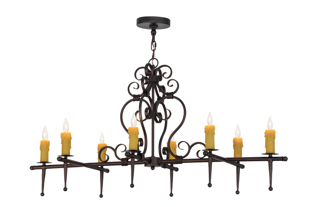 Meyda Tiffany 154026 Eight Light Chandelier, Mahogany Bronze
