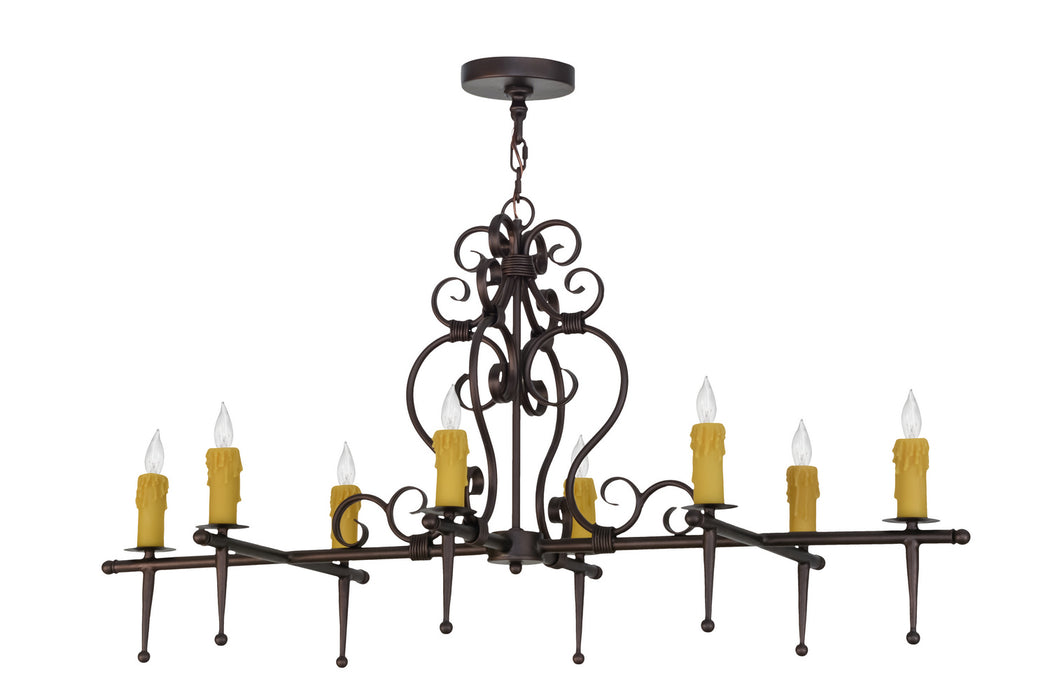 Meyda Tiffany 154026 Eight Light Chandelier, Mahogany Bronze