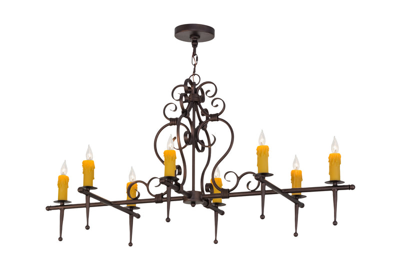 Meyda Tiffany 154026 Eight Light Chandelier, Mahogany Bronze