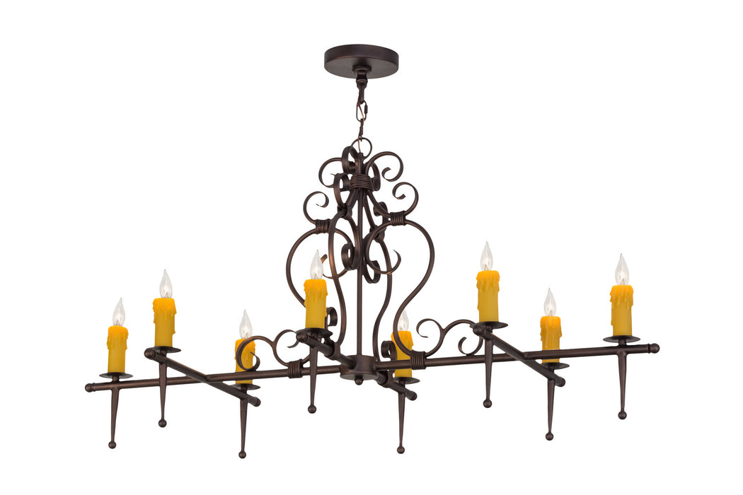 Meyda Tiffany 154026 Eight Light Chandelier, Mahogany Bronze