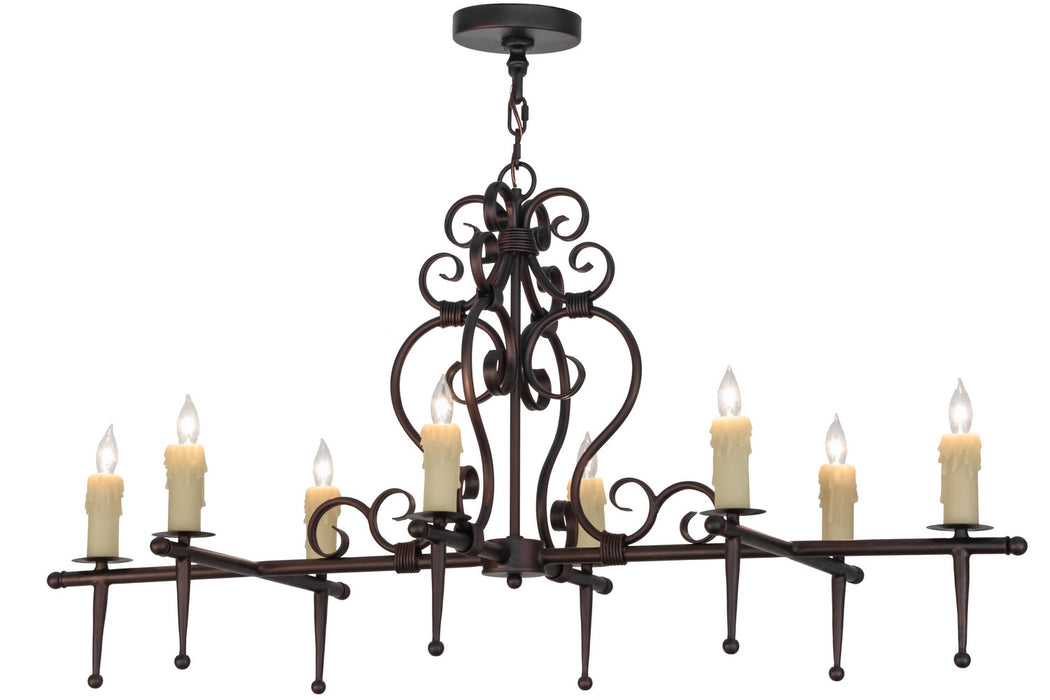 Meyda Tiffany 154026 Eight Light Chandelier, Mahogany Bronze