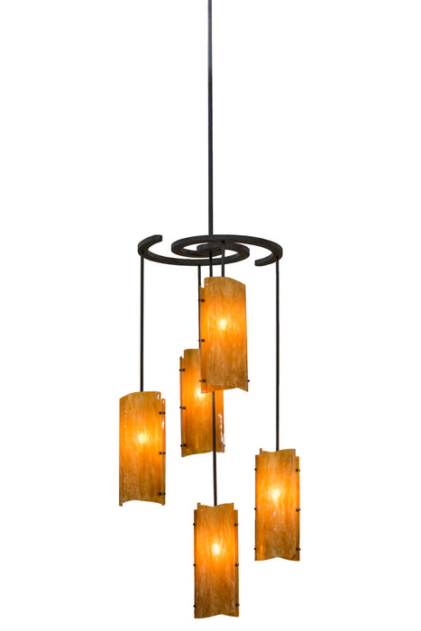 Meyda Tiffany 154028 Five Light Chandelier, Coffee Bean