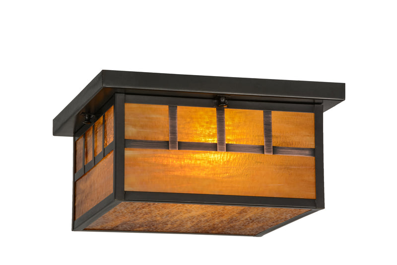Meyda Tiffany 154036 Two Light Flushmount, Craftsman Brown