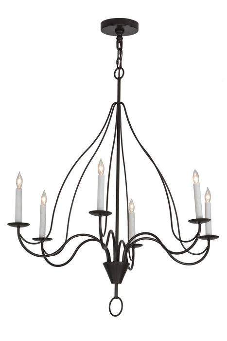 Meyda Tiffany 154071 Six Light Chandelier, Timeless Bronze