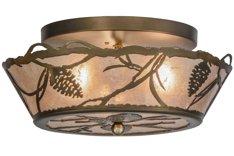 Meyda Tiffany 154080 Three Light Flushmount, Antique Copper