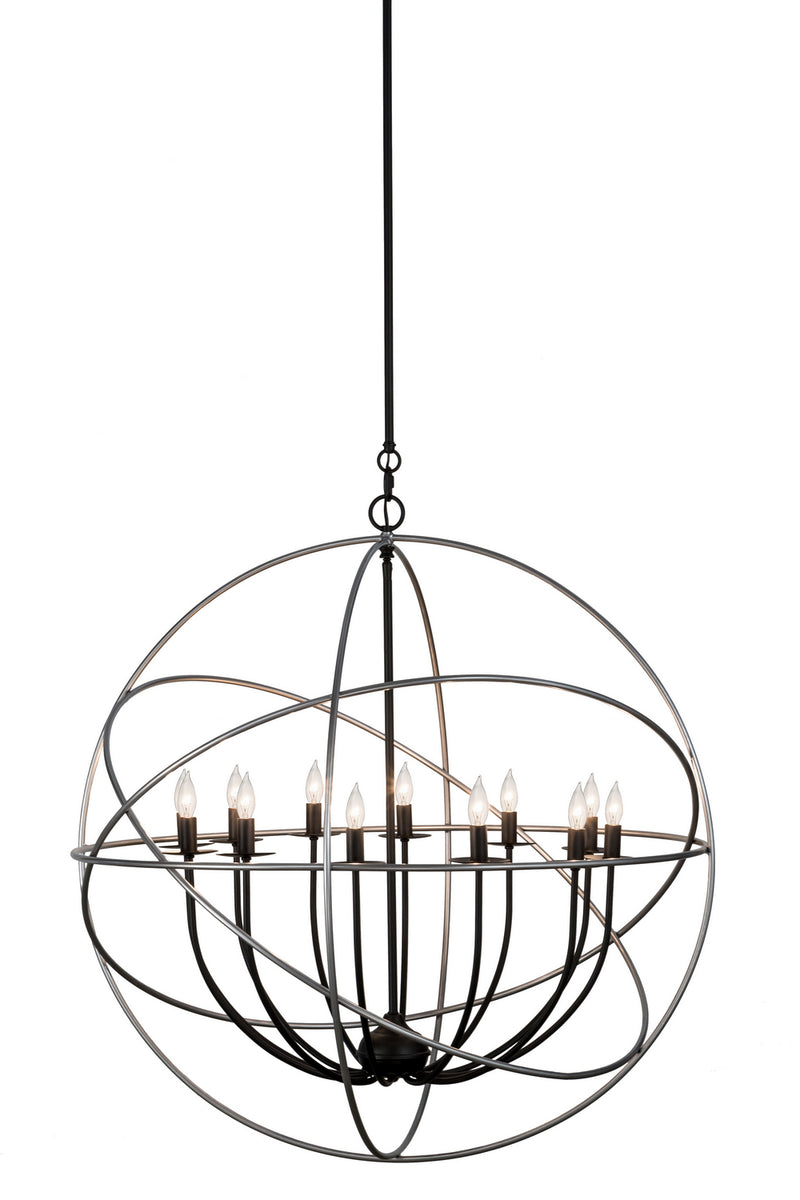 Meyda Tiffany 154128 12 Light Chandelier, Nickel And Solar Black