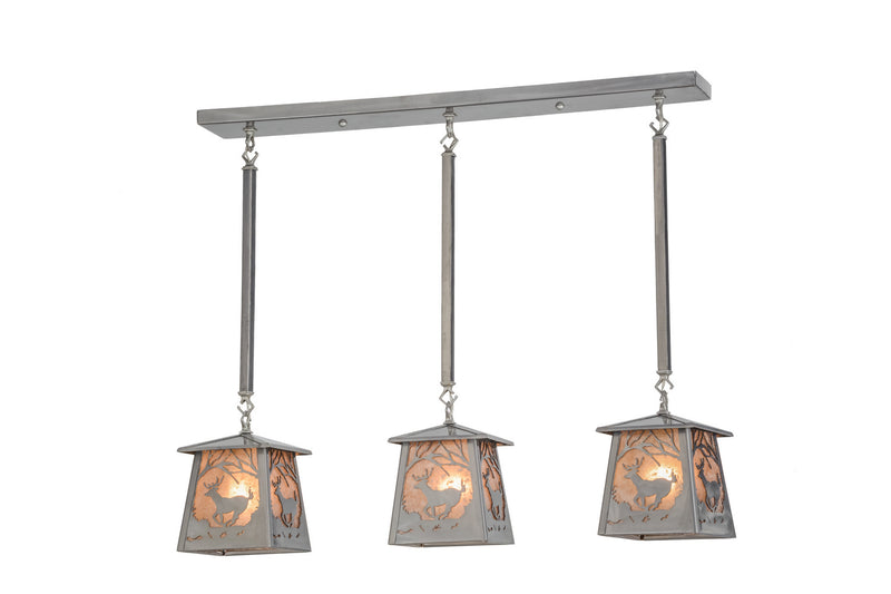 Meyda Tiffany 154179 Three Light Pendant, Steel