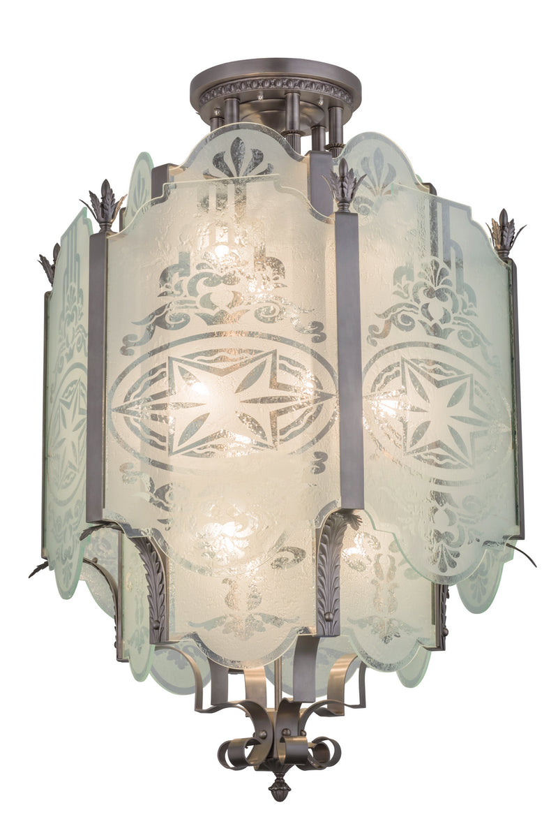 Meyda Tiffany 154184 12 Light Pendant, Antique Nickel